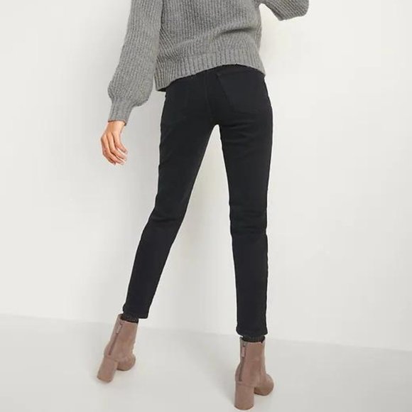 Old Navy High-Waisted O.G. Straight Ripped Black Ankle Jeans for Women New - Picture 3 of 6